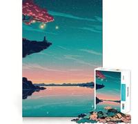 Cliffside Contemplation at Twilight for Adults 1000 Piece Puzzle Recall Enhancer Bright Print Pattern Assemble Xmas Surprise (50x75cm)