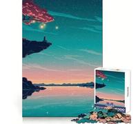 Cliffside Contemplation at Twilight for Adults 1000 Piece Puzzle Recall Enhancer Bright Print Pattern Assemble Xmas Surprise (50x75cm)