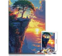 Cliffside Sunset Contemplation Jigsaw 1000 Pieces for Adults Brain Training Educational Game Ideal Surprise Gift for Loved Ones Size 50x75cm