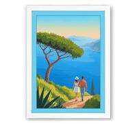 Clifftop Vigil Coastal Framed Wall Art Print A1 (84.1×59.4cm) White, Wall Decor for Living Room, Bedroom, Office & Home, Ready to Hang, Art Gift