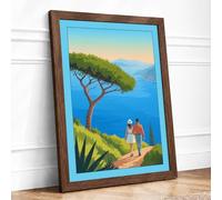 Clifftop Vigil Coastal Framed Wall Art Print A3 (42×29.7cm) Walnut, Wall Decor for Living Room, Bedroom, Office & Home, Ready to Hang, Art Gift