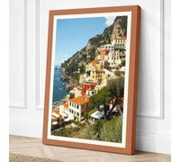 Clifftop Village on the Canvas Wall Art Print 24x16 Inch (61 x 41 cm)