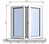 Clifton 1095mm (W) X 1145mm (H) Pvcu Stormproof Casement Window - 2 Central Opening Windows - White Internal & External