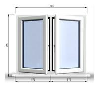 Clifton 1145mm (W) X 995mm (H) Pvcu Stormproof Casement Window - 2 Central Opening Windows - White Internal & External