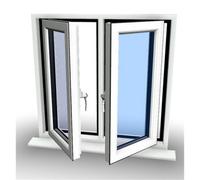 Clifton 1195mm (W) X 1145mm (H) Pvcu Flush Casement Window - 2 Central Opening Windows - White Internal & External