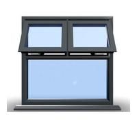 Clifton 1245mm (W) X 1095mm (H) Aluminium Flush Casement - 2 Top Opening Windows - Anthracite Internal & External