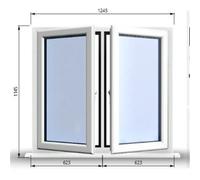 Clifton 1245mm (W) X 1145mm (H) Pvcu Stormproof Casement Window - 2 Central Opening Windows - White Internal & External