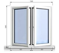Clifton 1245mm (W) X 1245mm (H) Pvcu Stormproof Casement Window - 2 Central Opening Windows - White Internal & External