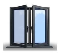 Clifton 1245mm(W) X 995mm(H) Aluminium Flush Casement Window - 2 Central Opening Windows - Anthracite Internal & External