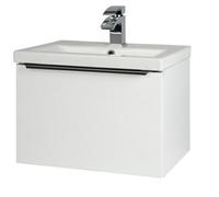 Clifton 500mm Bathroom Gloss White Wall Mounted Vanity Unit And Basin (Central) - Brassware Not Included