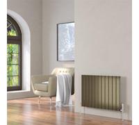 Clifton 575mm (H) X 1180mm (W) - Bronze Horizontal Single Panel Horizontal Aluminium Radiator (Bala) - (0.57M X 1.18M) - Depth 37mm