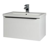 Clifton 600mm Gloss White Wall Bathroom Mounted Vanity Unit And Basin (Central) - Brassware Not Included