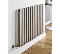 Clifton 600mm (H) X 1200mm (W) - Stainless Horizontal Radiator (Paris) - Double Panel - (0.6M X 1.2M) - Depth 88mm