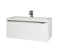 Clifton 800mm Gloss White Wall Bathroom Mounted Vanity Unit And Basin (Central) - Brassware Not Included