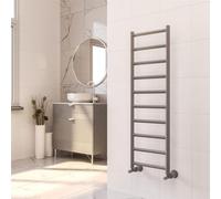 Clifton 800mm (H) X 500mm (W) - Grey Vertical Aluminum Heated Towel Rail (Burford) - (0.8M X 0.5M) - Depth 43mm