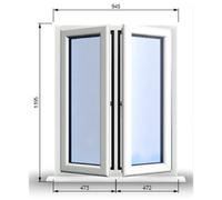 Clifton 945mm (W) X 1195mm (H) Pvcu Stormproof Casement Window - 2 Central Opening Windows - White Internal & External