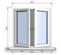 Clifton 995mm (W) X 1045mm (H) Pvcu Stormproof Casement Window - 2 Central Opening Windows - White Internal & External