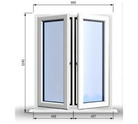 Clifton 995mm (W) X 1245mm (H) Pvcu Stormproof Casement Window - 2 Central Opening Windows - White Internal & External