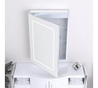 Clifton Bathroom Cabinet Wall Mirror - Rectangular 700 X 500mm - Led Light Wall Mirror Cabinet (Round Square) - Demister Pad