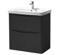 Clifton Bathroom Floor Standing 2-Drawer Vanity Unit With Basin 800mm Wide - Matt Graphite - (Arch) - Brassware Not Included