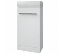 Clifton Bathroom Floor Standing Cloakroom Vanity Unit With Basin 400mm Wide - White - Brassware Not Included