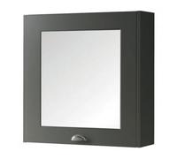 Clifton Bathroom Mirror Cabinet 600mm Wide - Matt Grey - (Aberdeen)