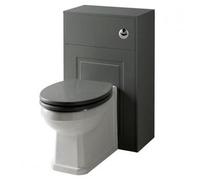 Clifton Bathroom Traditional Back To Wall Toilet With Soft Close Seat And Wc Unit 500mm Wide - Matt Grey - (Aberdeen)