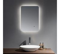 Clifton Bathroom Wall Mirror 500 X 700mm - Curved Wall Mirror - Back Light Led Light (3 Tone) - Anti Fog Demister - Magnifying Mirror