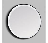 Clifton Bathroom Wall Mirror - Round Led Light 600mm - Matt Black Wall Mirror - Demister Pad