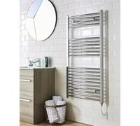 Clifton Chrome Electric Towel Rail Straight 1200mm (H) x 500mm (W) in Silver Clifton Silver