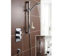 Clifton Chrome Thermostatic Concealed Mixer Shower With Wall Mounted Slide Rail Kit (River) - 1 Shower Head