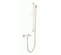 Clifton Chrome Thermostatic Mounted Bar Mixer Shower With Wall Mounted Slide Rail Kit (River) - 1 Shower