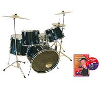 CLIFTON Drum set "Black Beat" with learning book and karaoke CD, exact assembly instructions (English language not guaranteed), cymbal, foot machine, HiHat machine