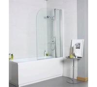 Clifton Premium Straight Bath Screen Radius Edge 1435 x 1000mm in Silver Clifton Silver