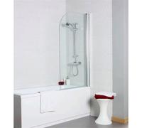 Clifton Premium Straight Bath Screen Radius Edge 1435 x 780mm in Silver Clifton Silver