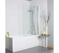 Clifton Premium Straight Bath Screen Square Edge 1435 x 1000mm in Silver Clifton Silver
