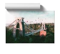 Clifton Suspension Bridge in Bristol | Unframed Wall Art Print | Ready to Frame Poster | Modern Home Decor Picture | Artwork for Living Room, Bedroom, Kitchen or Office | A1 (59.4x84.1 cm)