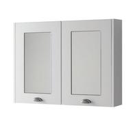 Clifton White Bathroom Mirror Cabinet 80cm Wide Clifton White