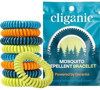 Cliganic 10 Pack Mosquito Repellent Bracelets, DEET-Free Bands, Individually Wrapped