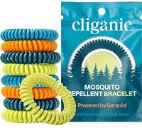 Cliganic 25 Pack Mosquito Repellent Bracelets, DEET-Free Bands, Individually Wrapped