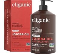 Cliganic Jojoba Oil Non-GMO, Bulk 16oz | 100% Pure, Natural Cold Pressed Unrefined Hexane Free Oil for Hair & Face