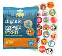 Cliganic Mosquito Repellent Stickers (180 Pack) - Animal Patches for Kids, Natural DEET-Free, Essential Oil Infused