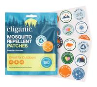 Cliganic Mosquito Repellent Stickers (180 Pack) - Camping Patches for Kids & Adults, Natural DEET-Free, Essential Oil Infused