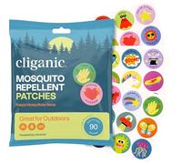 Cliganic Mosquito Repellent Stickers (90 Pack) - Positive Vibes Patches for Kids, Natural DEET-Free, Essential Oil Infused