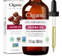 Cliganic Non-GMO Jojoba Oil for Skin Hair & Face (2oz) | 100% Pure Natural Cold Pressed Unrefined Hexane Free