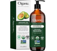 Cliganic Organic Avocado Oil, 100% Pure (8oz) - for Skin & Hair, Nourishing Carrier Oil for Face & Body