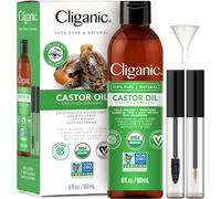 Cliganic Organic Castor Oil 100% Pure (6oz with Eyelash Kit)