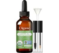 Cliganic Organic Castor Oil, 100% Pure - For Eyelashes, Eyebrows, Hair & Skin (1oz with Eyelash Kit)