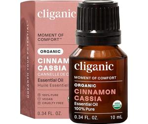 Cliganic Organic Cinnamon Cassia Essential Oil, 100% Pure Natural Undiluted, for Aromatherapy | Non-GMO Verified