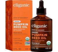 Cliganic Organic Cold Pressed Pumpkin Seed Oil, 100% Pure - For Hair & Face | Natural Unrefined